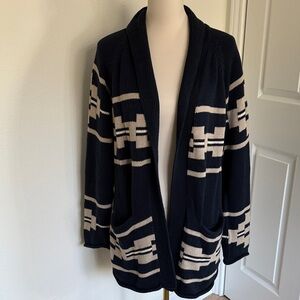 Pendleton Navy and Cream Cardigan